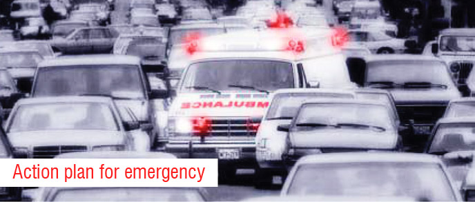 Traffic problems and ambulance